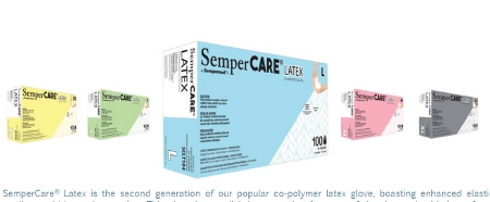 Gloves Exam SemperCare® Latex X-Large NonSterile .. .  .  